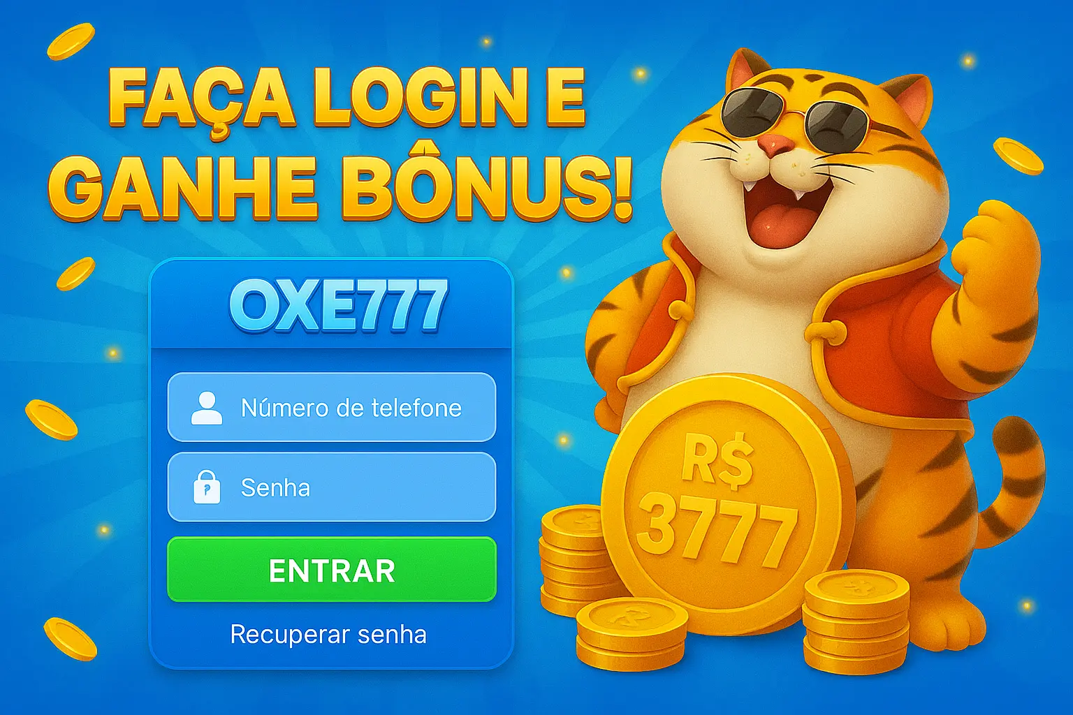 Criar uma nova Conta no plataforma OXE777